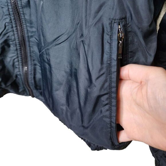 Vintage 90s Intel Inside Fleece Lined Windbreaker Jacket Hood Mens Size M Black - Picture 4 of 9